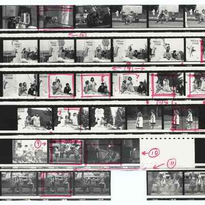 Photograph overview of a Christmas parade, Springfield, circa 1980.