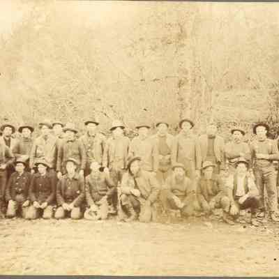Photograph of Log Drive Crew on Big Fall Creek, Fall Creek Oregon