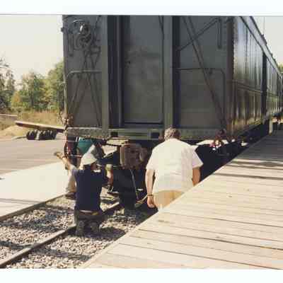 Photograph of the RPO Railcar relocation, Springfield, 1992