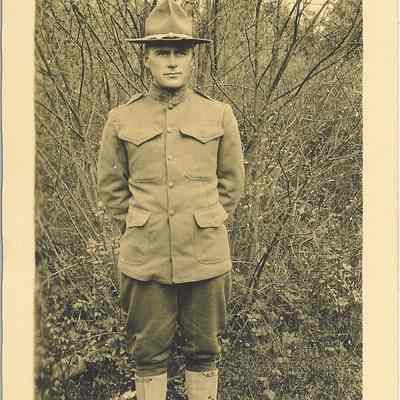Photograph of Smith Mountjoy in uniform at Fort Lewis 1919