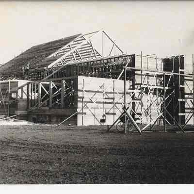 Photograph of construction at Springfield High School, Springfield, Oregon, circa 1940s