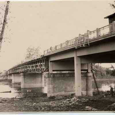 Photograph of concrete bridge under construction, date unknown.