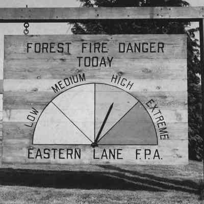 Photograph of Forrest Fire Danger Sign, Springfield, Oregon
