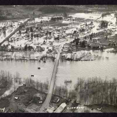 Photograph of aerial view of Glenwood Flooding, date unknown