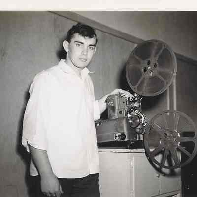 Weltun Burnum, projectionist, Springfield High School, 1948.