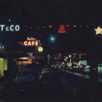 Photograph of Main Street at Christmastime, 1955