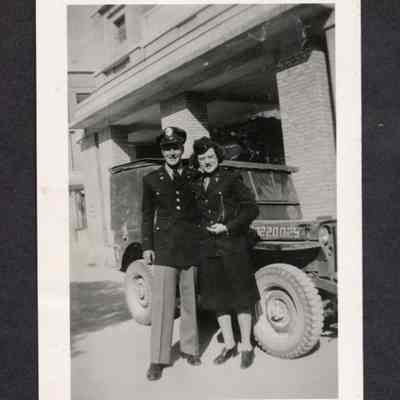 Photograph of Kenneth Myers Leighton and his sister Barbara, Senigallia, Italy, 1945
