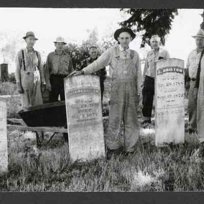 Photograph of the Bristow Family at the Cemetery, Oregon, Undated