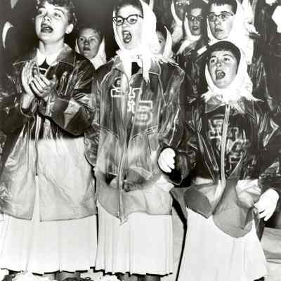 Photograph of Pep Club in Action at Springfield High School, Springfield, Oregon, date unknown