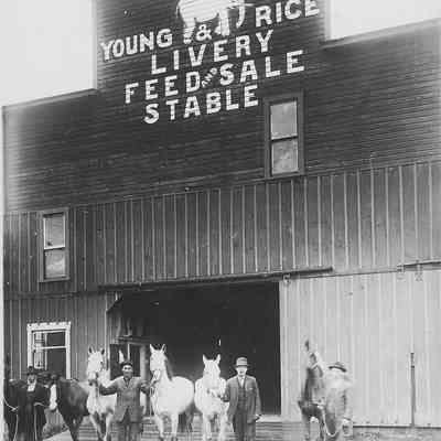 Photograph of Young and Rice Livery Stable, Springfield, Oregon