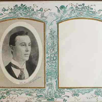 2014-002-280_img-018: Page 18 of photograph album 2014-002-280: Left: 6.5 x 4, Portrait of Mike Lepeska, circa 1910; Inscription front: “Mike Lepeska”.
Right: empty
