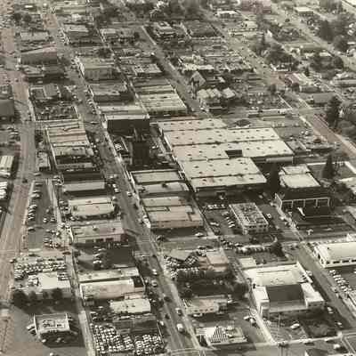 Aerial photograph of Downtown Springfield, Oregon, circa 1972