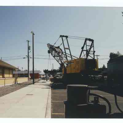 Photograph of the RPO Railcar relocation, Springfield, 1992