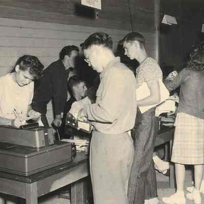 Photograph of Springfield High School Registration, Springfield, Oregon, circa 1940s