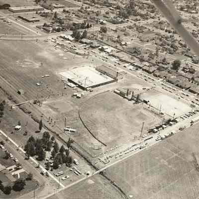 Aerial view early Willamalane Pool/Tennis Courts