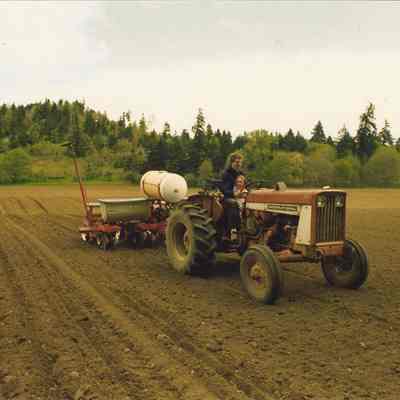 Photograph of Tractor Ploughing at Seavey Farm, 1996