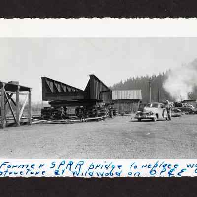 Photograph of Former SPRR Bridge to replace wooden structure at wildwood on OP&E