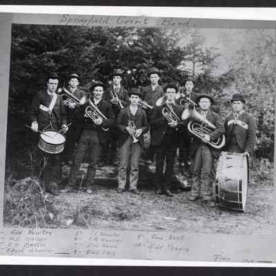 Photograph, Springfield's Cornet Band, 1890