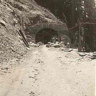 Photograph of the construction of the Highway 58 tunnel, July 2nd, 1957