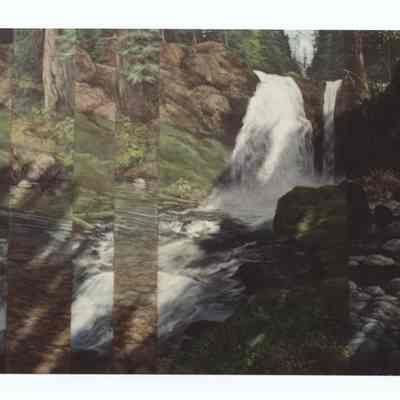 Photograph of the mural "Scenes of the McKenzie River" by Ann Woodruff Murray, 145 Pioneer Parkway, Springfield