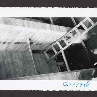 Photograph of the construction of the new dam at Booth-Kelly Lumber Mill