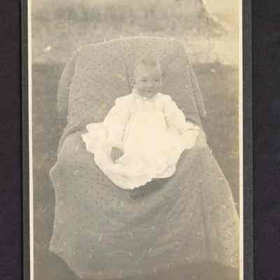 Photograph of unknown baby on chair