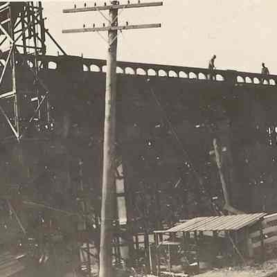 Photograph of the construction of a bridge, Highway 99, Oregon