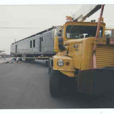 Photograph of the RPO Railcar relocation, Springfield, 1992