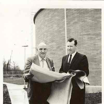 Photograph of B.J. Rogers and Frank Smiley at Sewage Plant, Undated