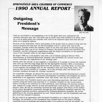Annual Report, Springfield Chamber of Commerce, 1990