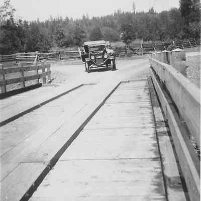Bridge and car.