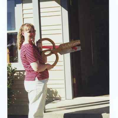 Photograph of the Springfield Greeters ceremonial scissors, 2003