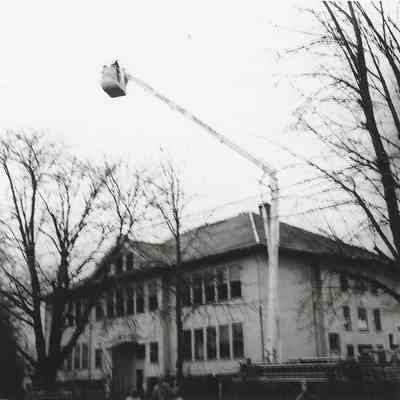Photograph taken of the Lincoln School before burned, date unknown