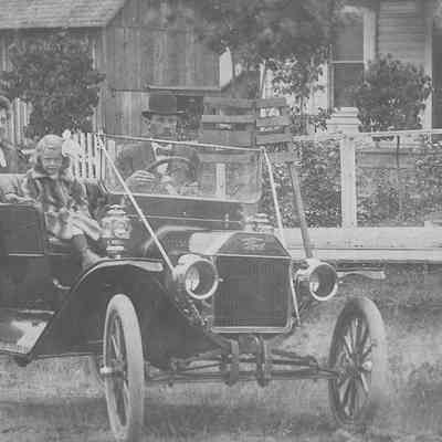 Photograph on postcard of Dr. R. P. Mortensen and Family, date unknown