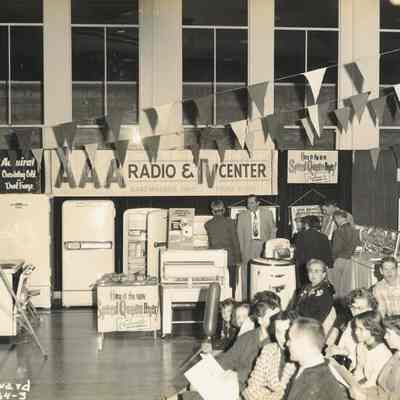 Photograph of AAA Radio & TV Center display at Springfield Electric Appliance Show, Springfield, Oregon, 1954
