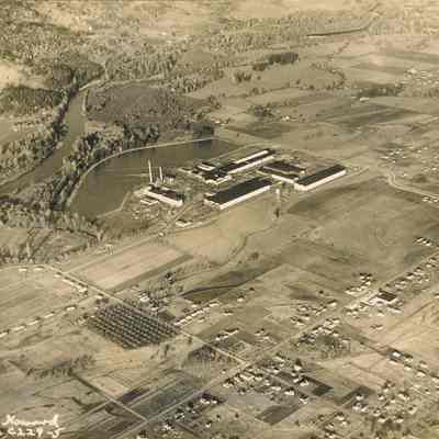 Aerial view of Weyerhauser plant
