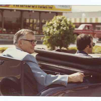 Photograph of Bob Adams, at a Summer parade, Springfield, circa 1979