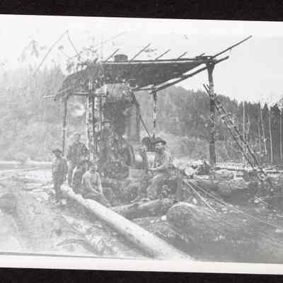Photograph of Steam Donkey and Crew. Date unknown