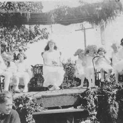 Photograph of May Queen Myrtle Harvey, May Day, Lincoln School. 1921.