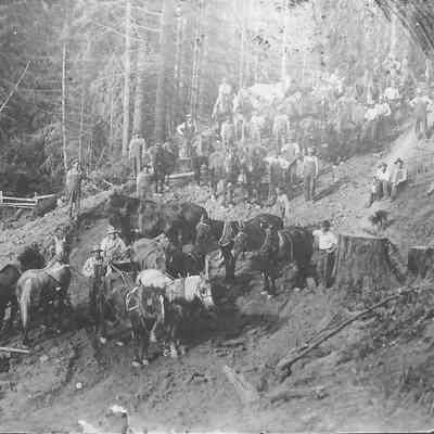 Photograph, Road Construction, Crow Road; 1921