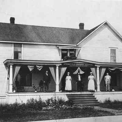 Photograph of the first Springfield Hospital, Springfield, Oregon, 1911