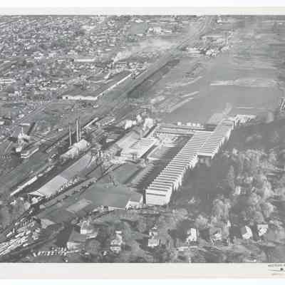 Aerial photograph of the Booth-Kelly site and area, Springfield, 1960