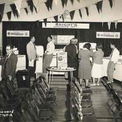Photograph of the Wright's Appliance Department display at Springfield Electric Appliance Show, Springfield, Oregon, 1954