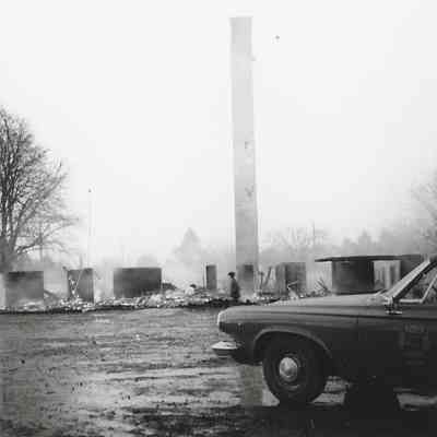 Photograph taken of the Lincoln School before after razed, date unknown