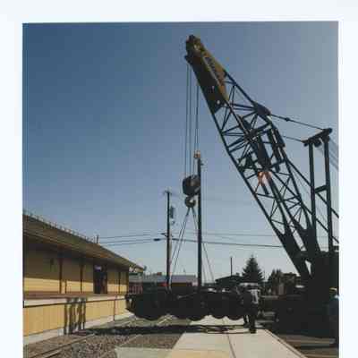 Photograph of the RPO Railcar relocation, Springfield, 1992