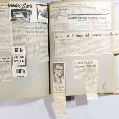 Page 87 newspaper clippings unfolded