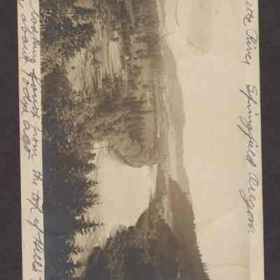 Photograph of a Post Card of Willamette River Springfield, Oregon. Date unknown.