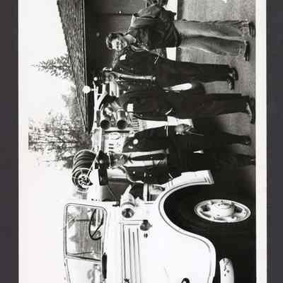 Photograph of People and Mack Truck, Springfield Fire Department, circa 1960-1979