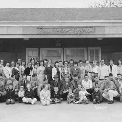 Photograph of American Legion Families in front of Legion Hall, Springfield, Oregon, 1953