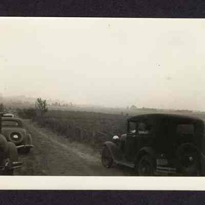 Photograph of People in Cars Watching Air Show, 1930s-1940s